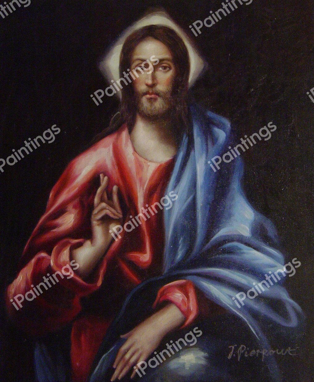 Christ As Saviour. The painting by El Greco