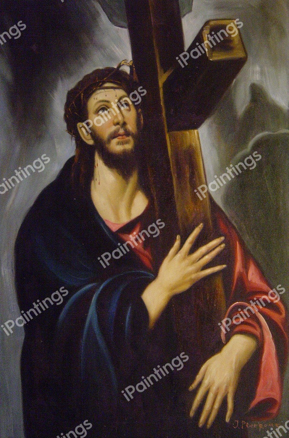 Christ Carrying The Cross. The painting by El Greco