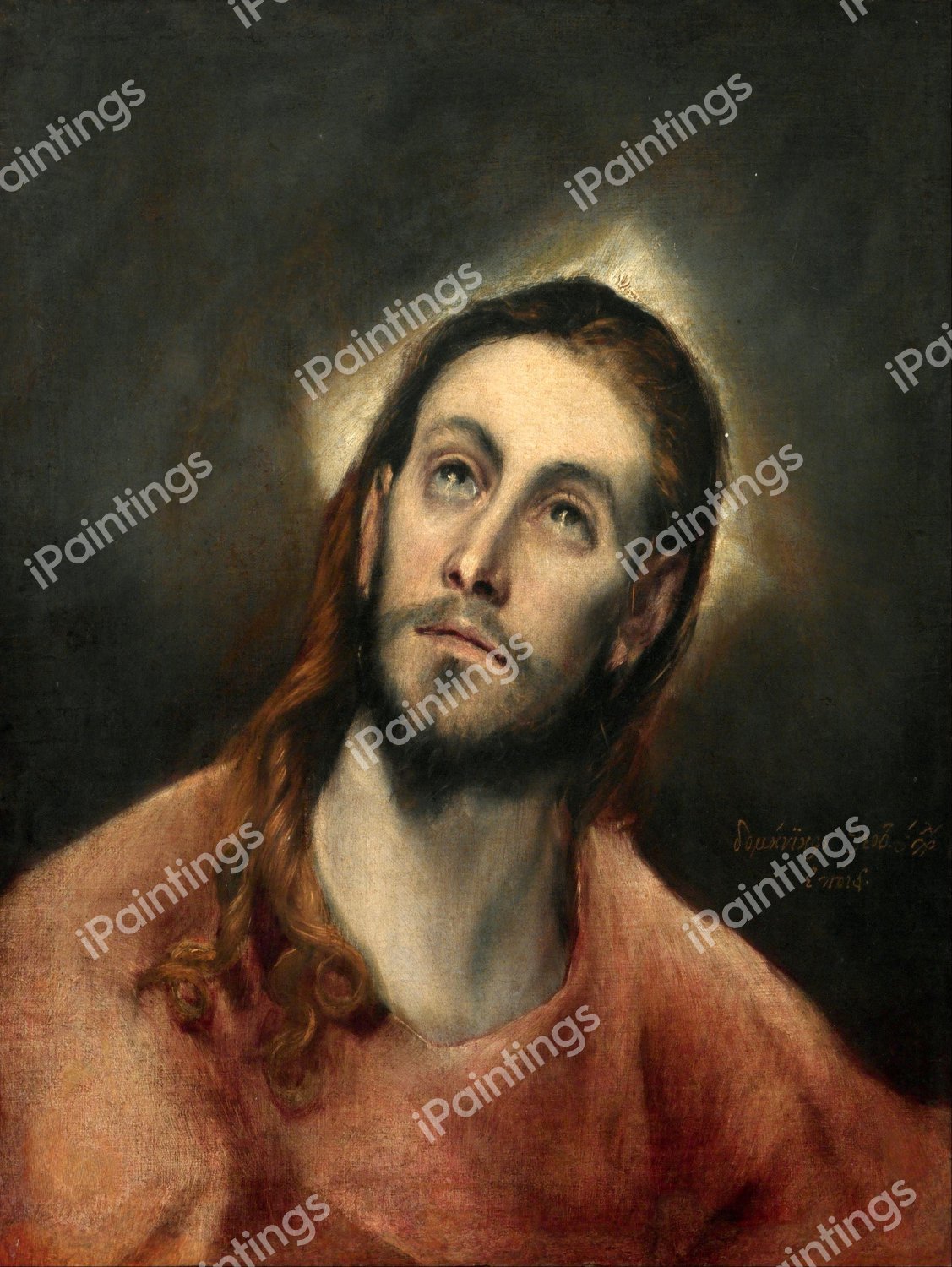 Christ in Prayer. The painting by El Greco