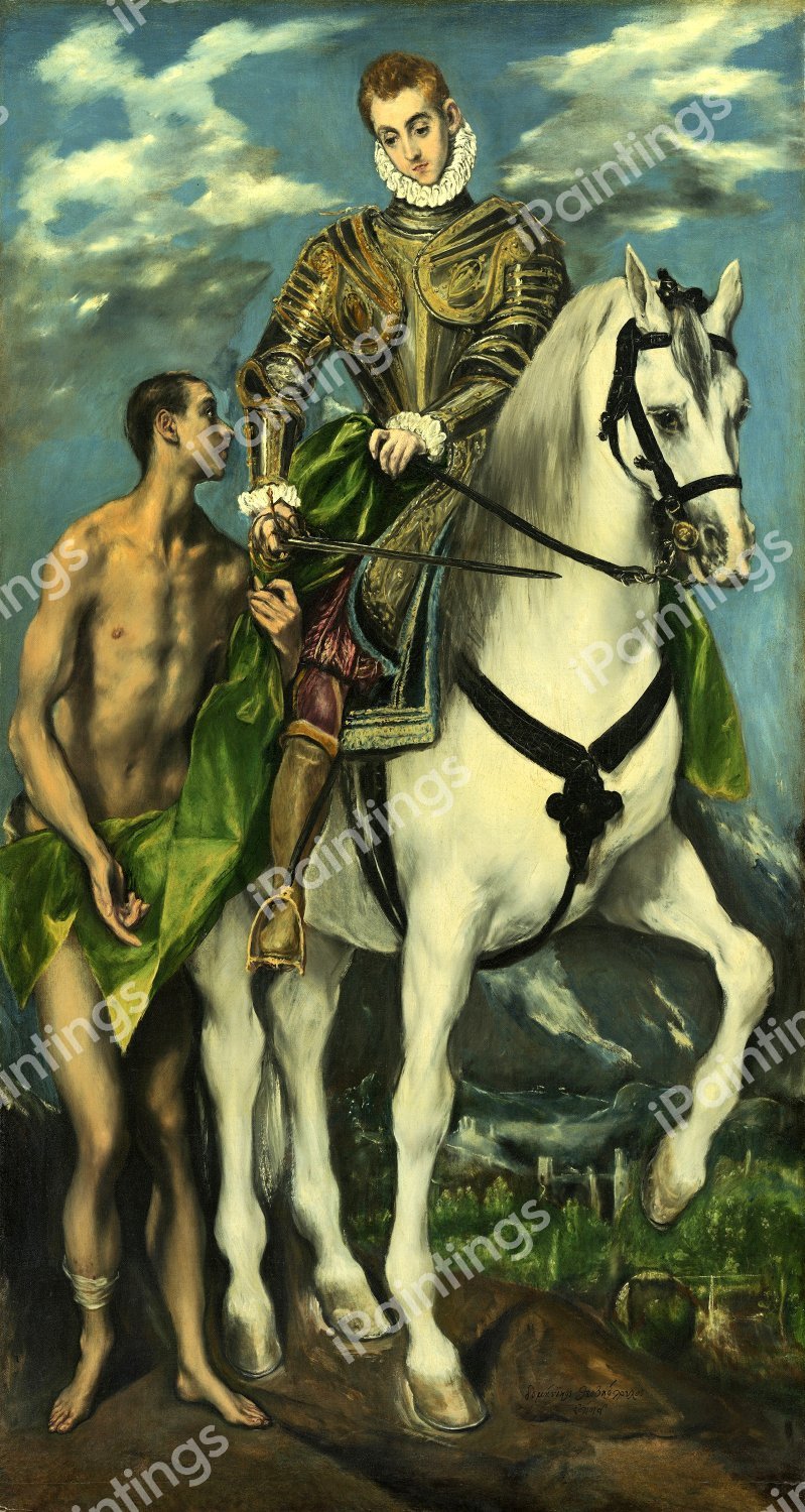 Saint Martin and the Beggar. The painting by El Greco