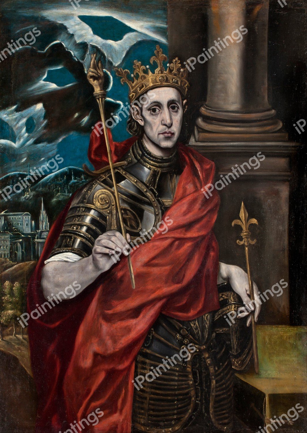 St Louis, King of France. The painting by El Greco