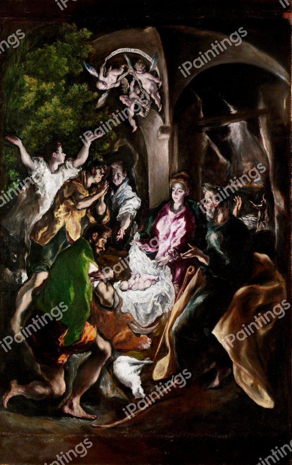 The Adoration of the Shepherds. The painting by El Greco