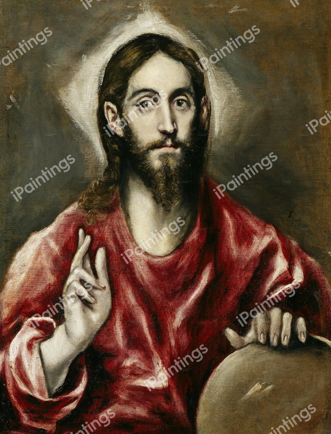 The Saviour of the World. The painting by El Greco