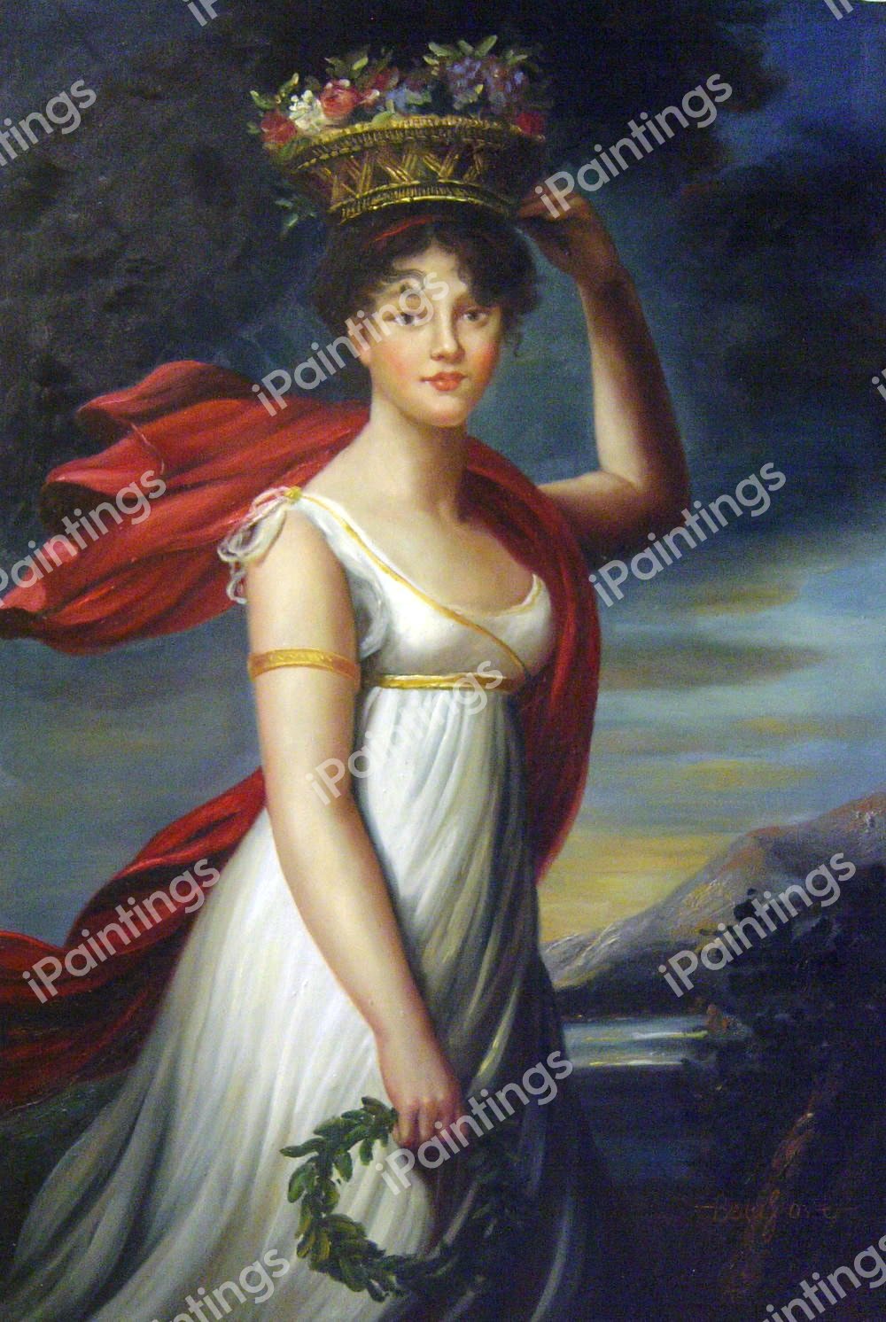 Julie Lebrun As Flora. The painting by Elisabeth Louise Vigee-Le Brun