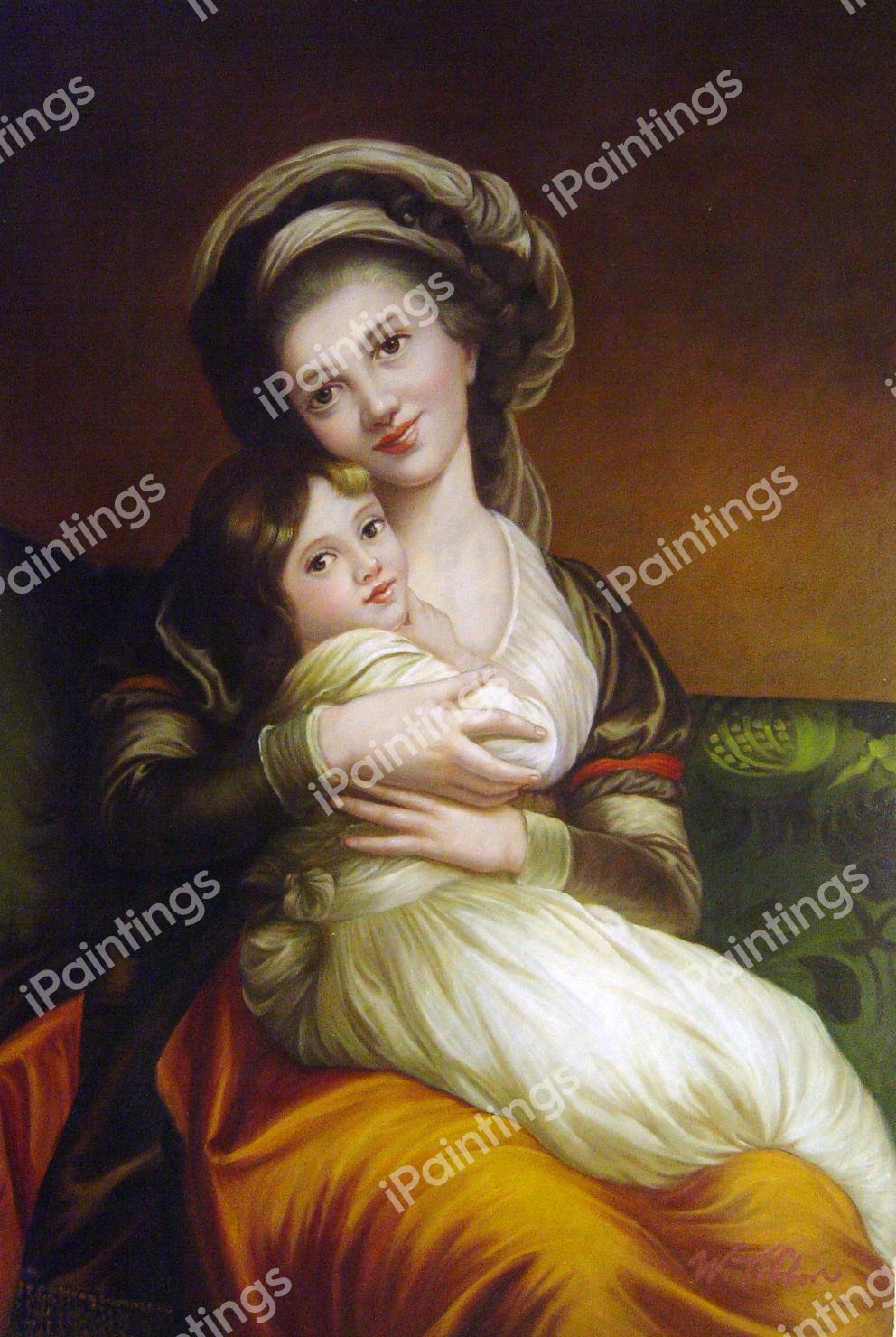 Mrs Vigee-Lebrun And Her daughter, Jeanne-Lucie-Louise. The painting by Elisabeth Louise Vigee-Le Brun