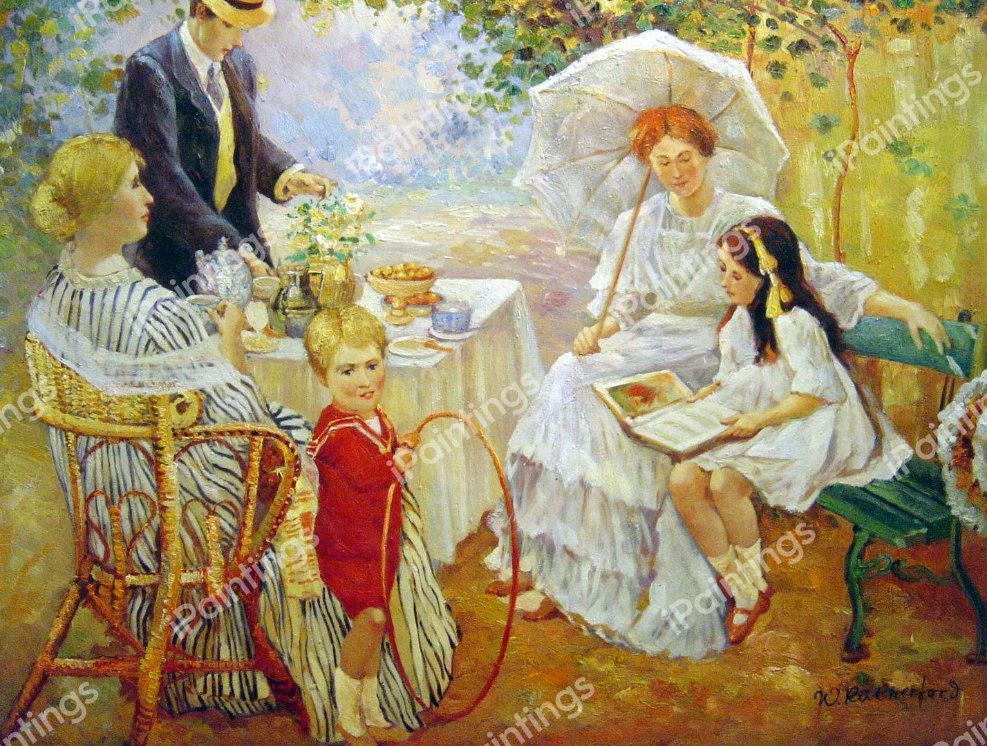 The Arbour. The painting by Emanuel Phillips Fox