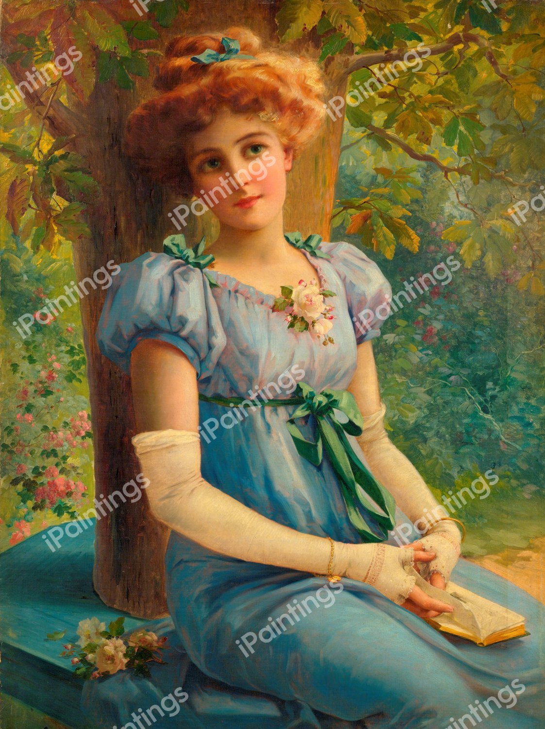 A Sweet Glance. The painting by Emile Vernon