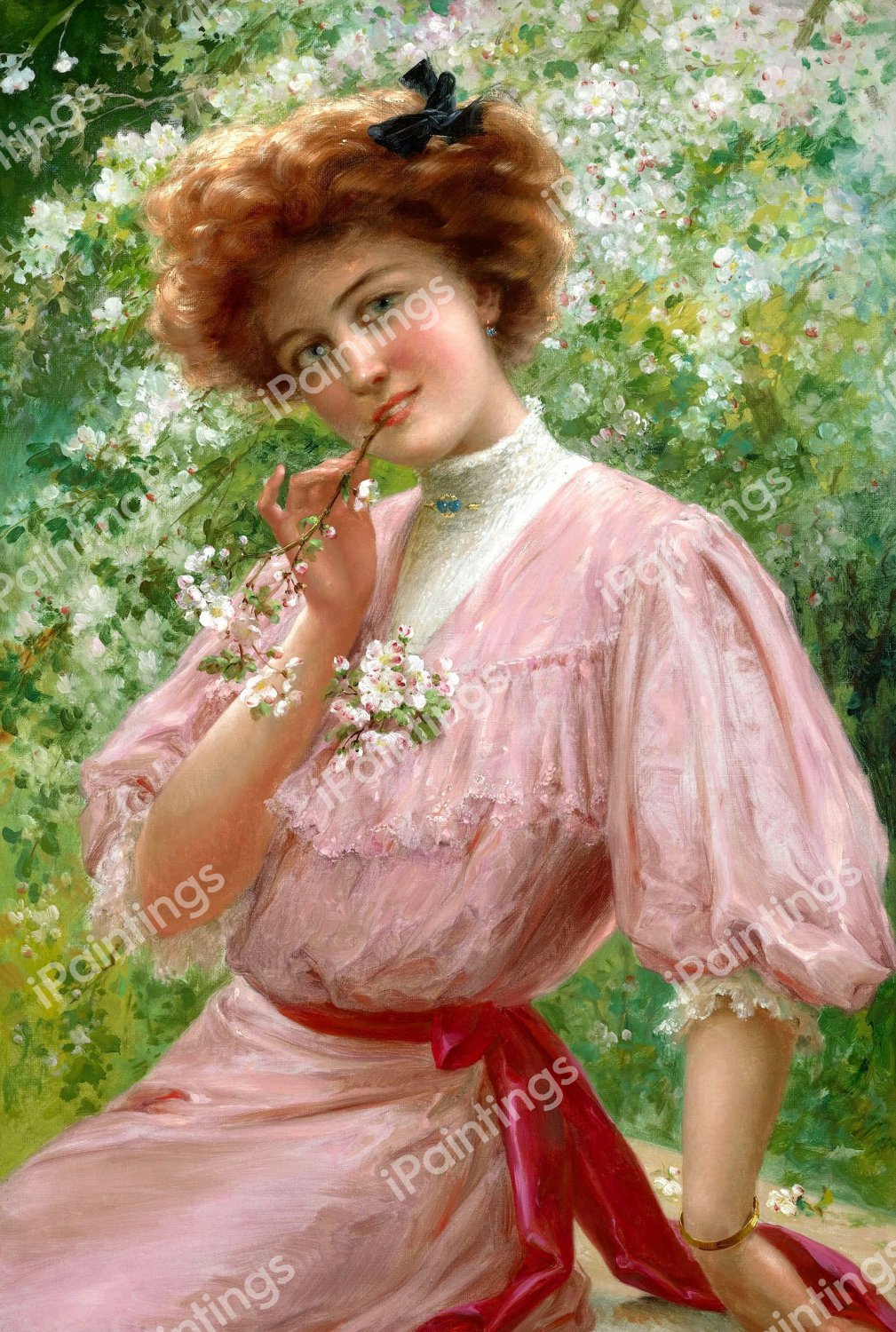 Pretty in Pink. The painting by Emile Vernon