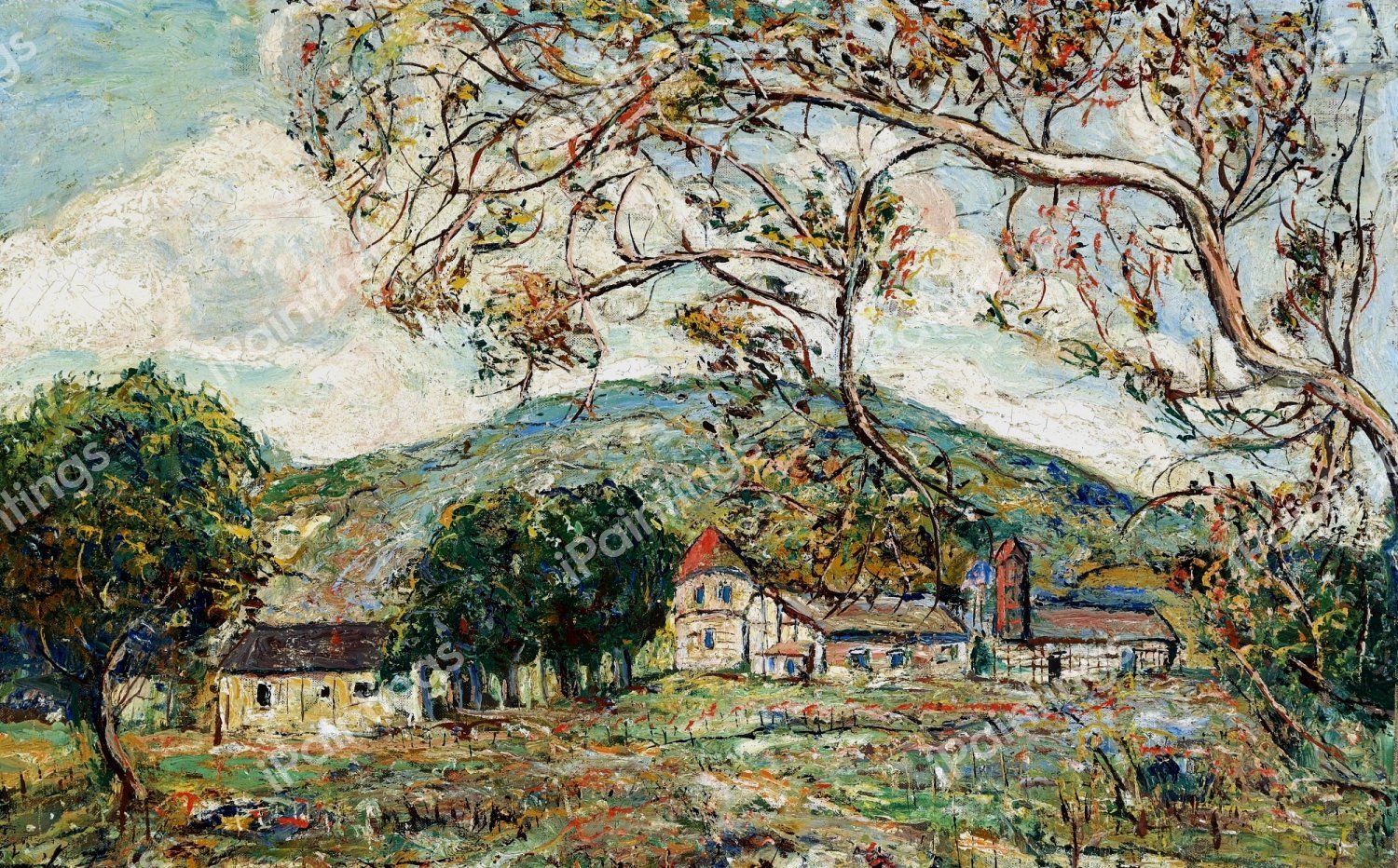 A Red Turret. The painting by Ernest Lawson