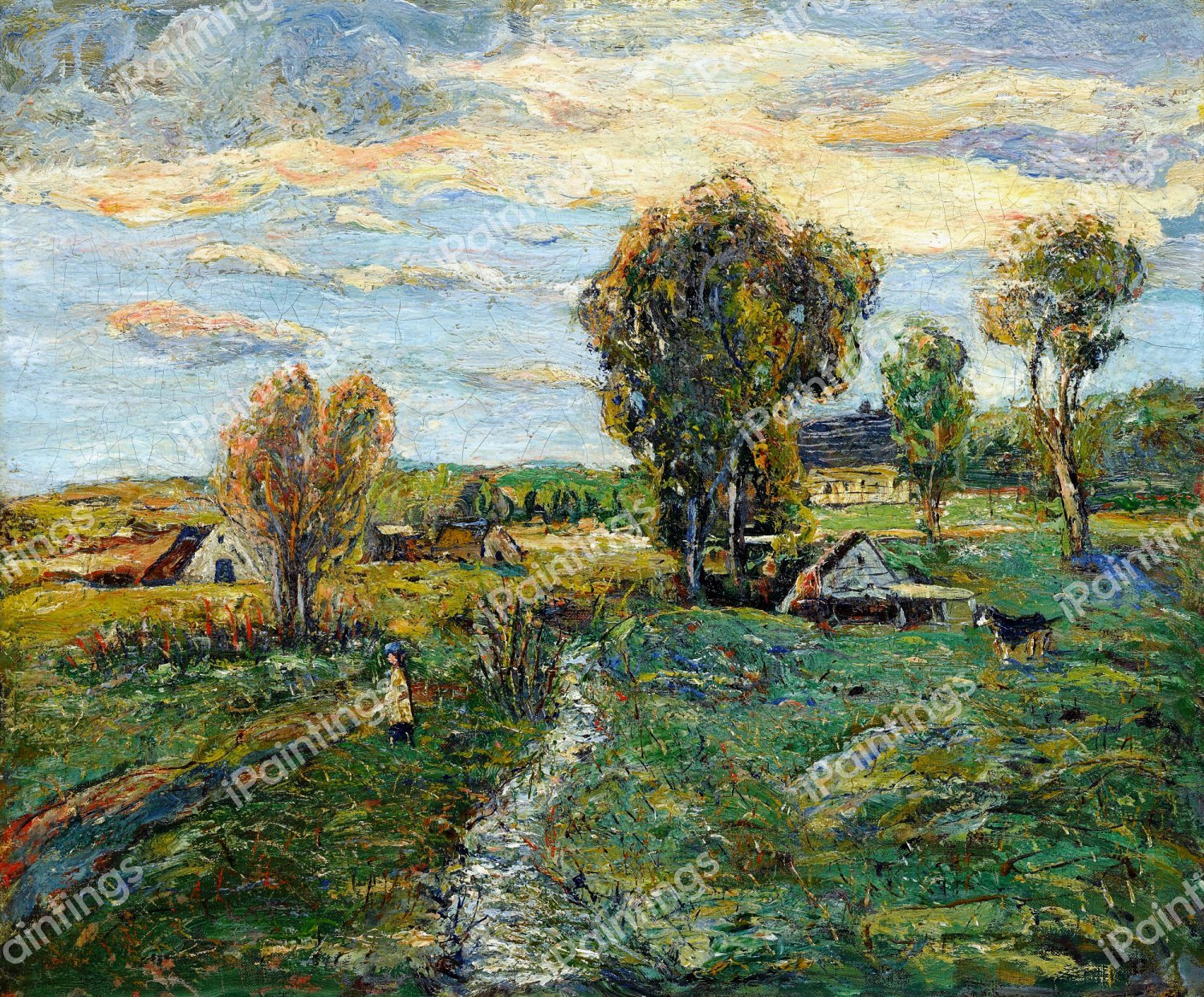 Autumn Skies. The painting by Ernest Lawson