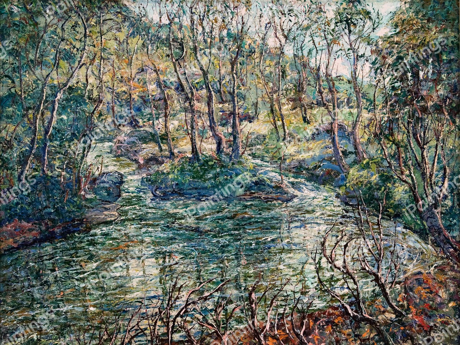 Connecticut Trout Stream. The painting by Ernest Lawson