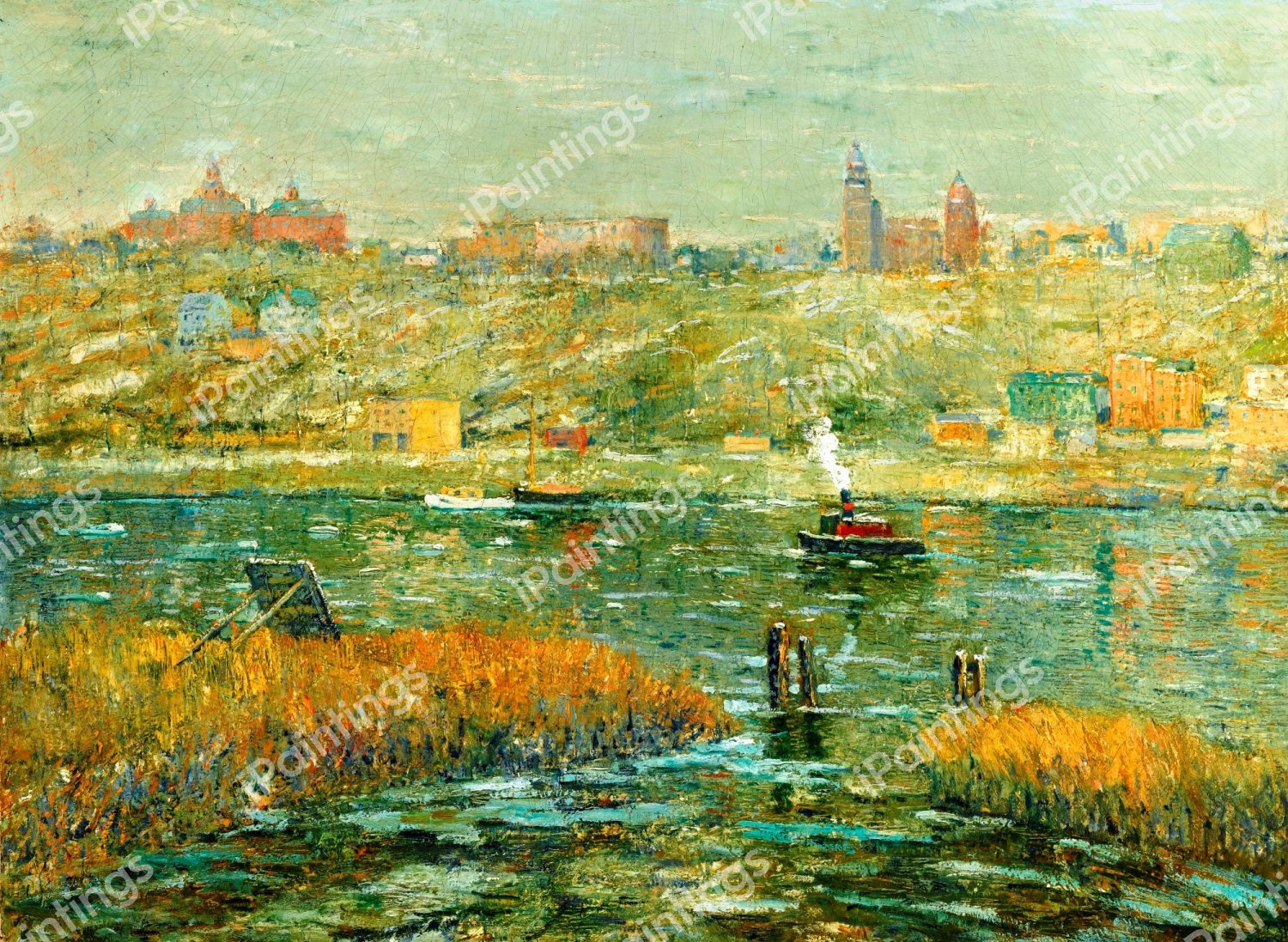 Harlem River. The painting by Ernest Lawson