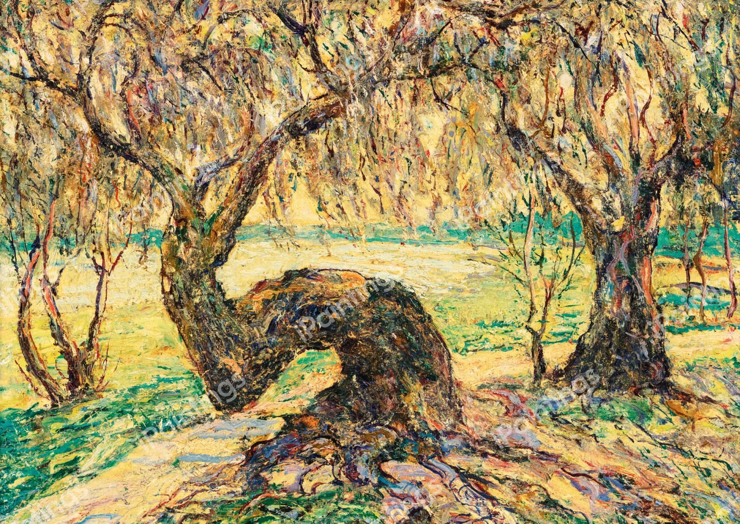 Indian Trail, Myakka Jungle, Florida. The painting by Ernest Lawson