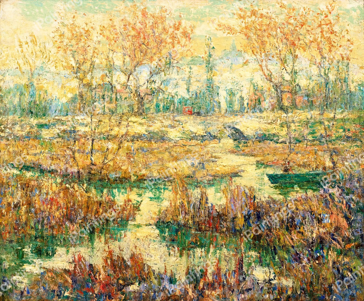 Late Summer, Harlem River. The painting by Ernest Lawson
