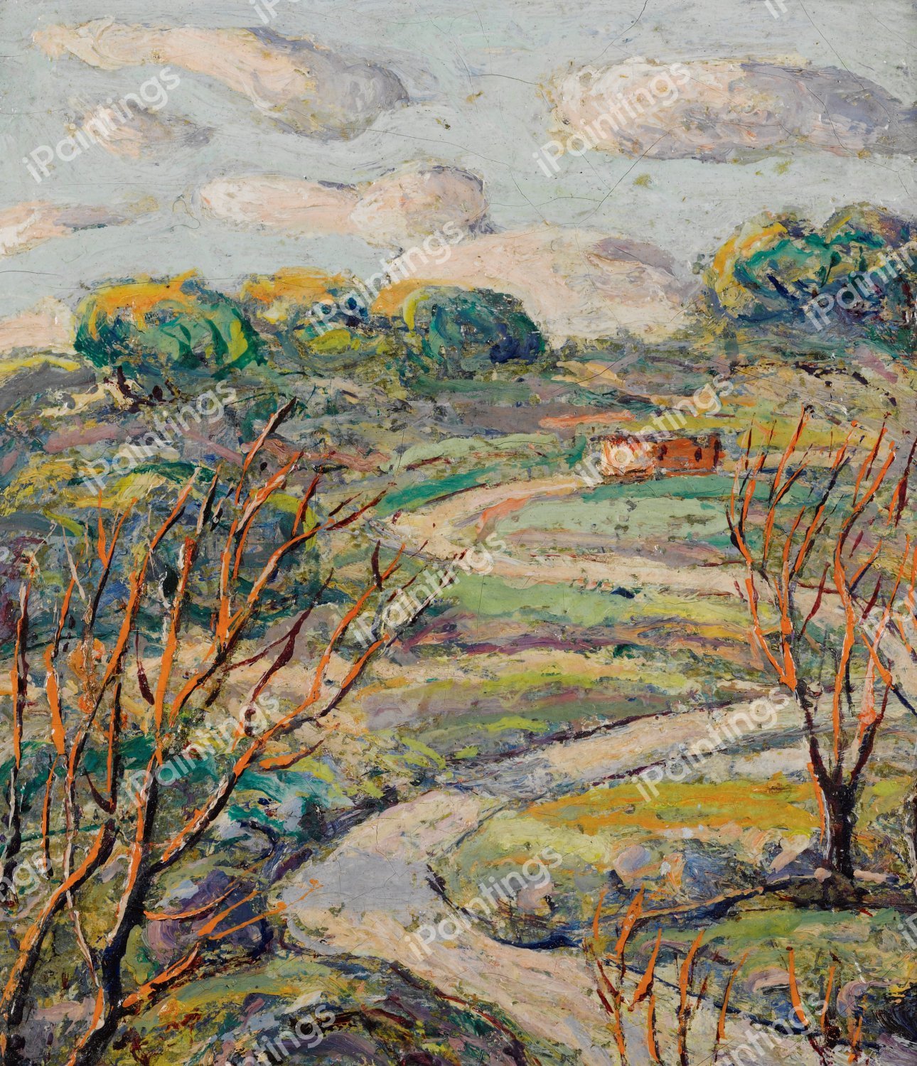 The Winding Road. The painting by Ernest Lawson