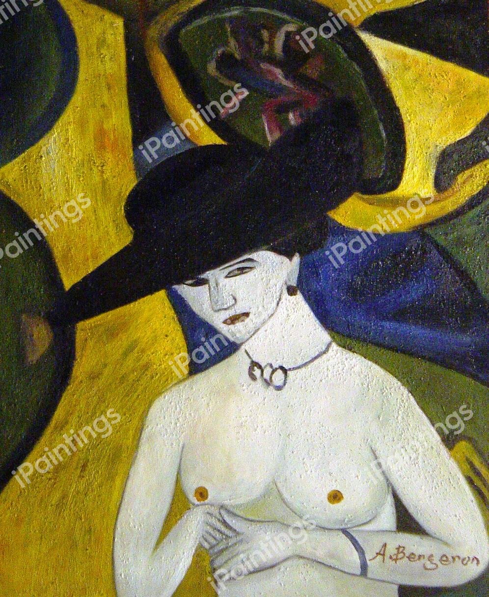Nude With A Hat - Detail. The painting by Ernst Ludwig Kirchner