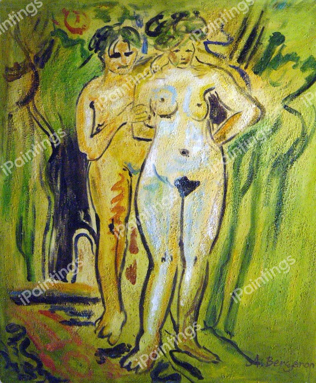Two Nudes In A Landscape. The painting by Ernst Ludwig Kirchner