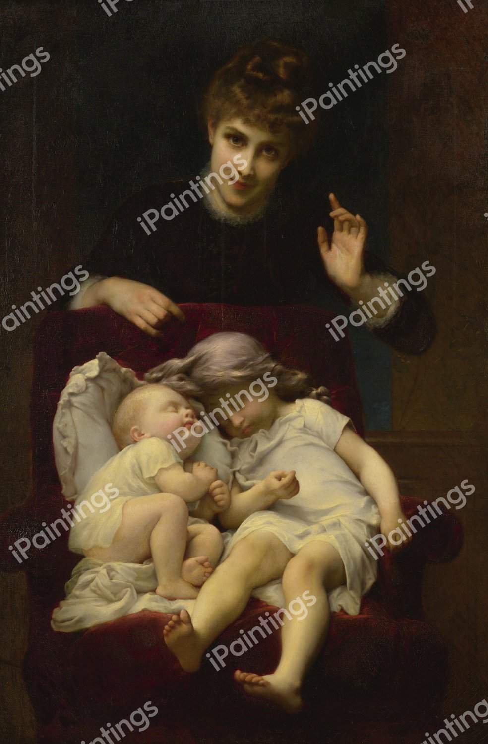 Motherhood. The painting by Etienne Adolphe Piot