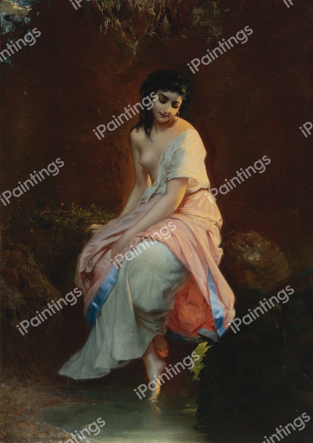 The Bather. The painting by Etienne Adolphe Piot