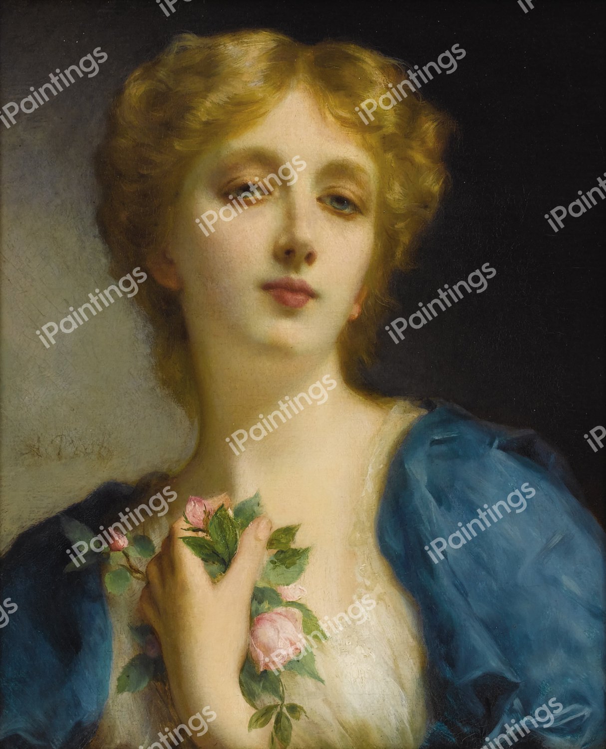 The Secret Admirer. The painting by Etienne Adolphe Piot