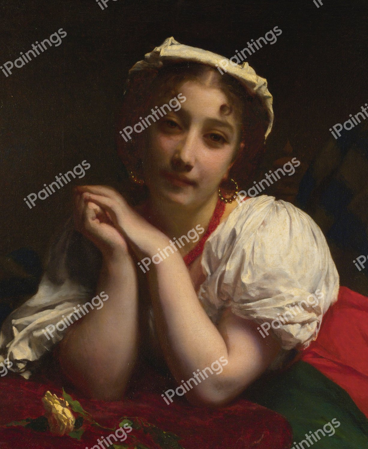 Young Italian Woman. The painting by Etienne Adolphe Piot