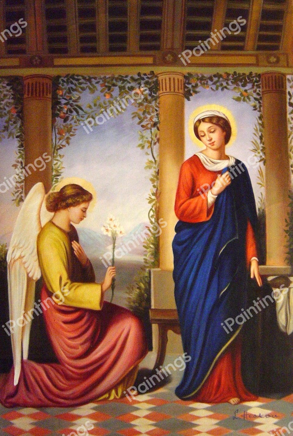 The Angelic Salutation. The painting by Eugene Amaury-Duval