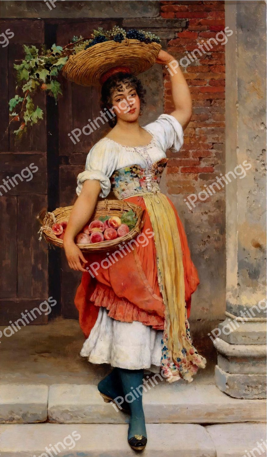 Fruit Seller, 1889. The painting by Eugene De Blaas