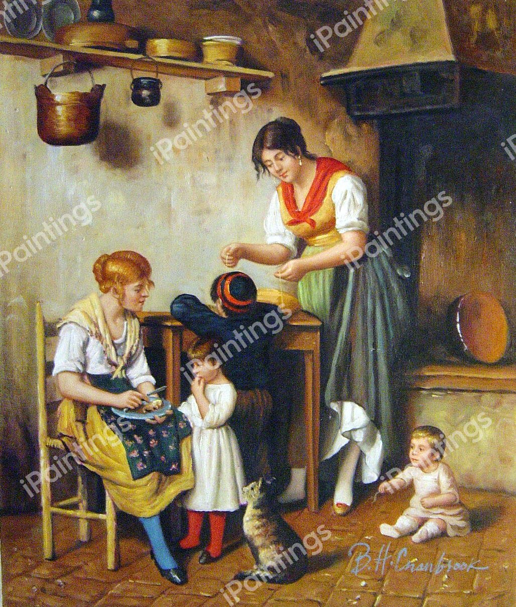Mother's Little Helper. The painting by Eugene De Blaas