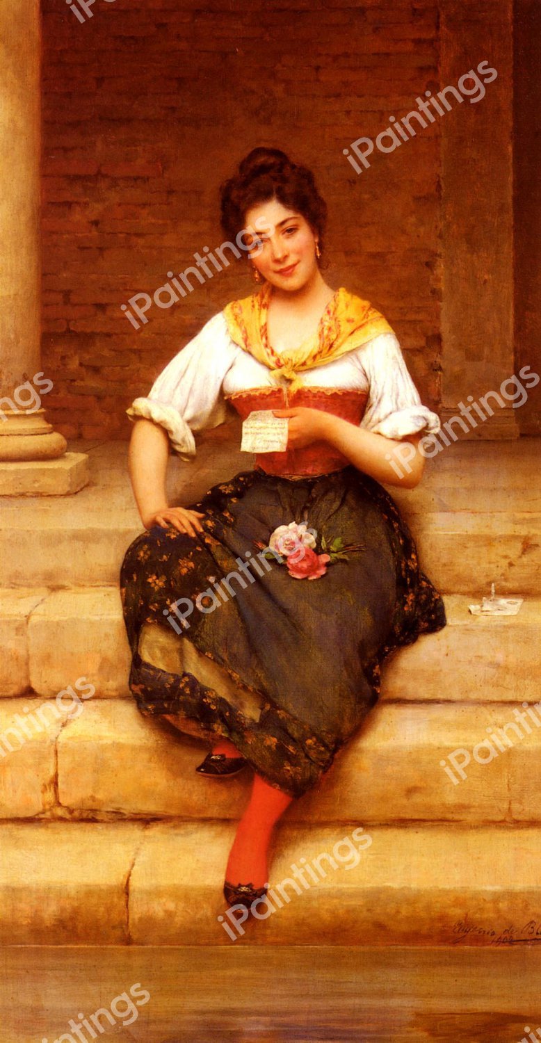 The Love Letter, 1902. The painting by Eugene De Blaas