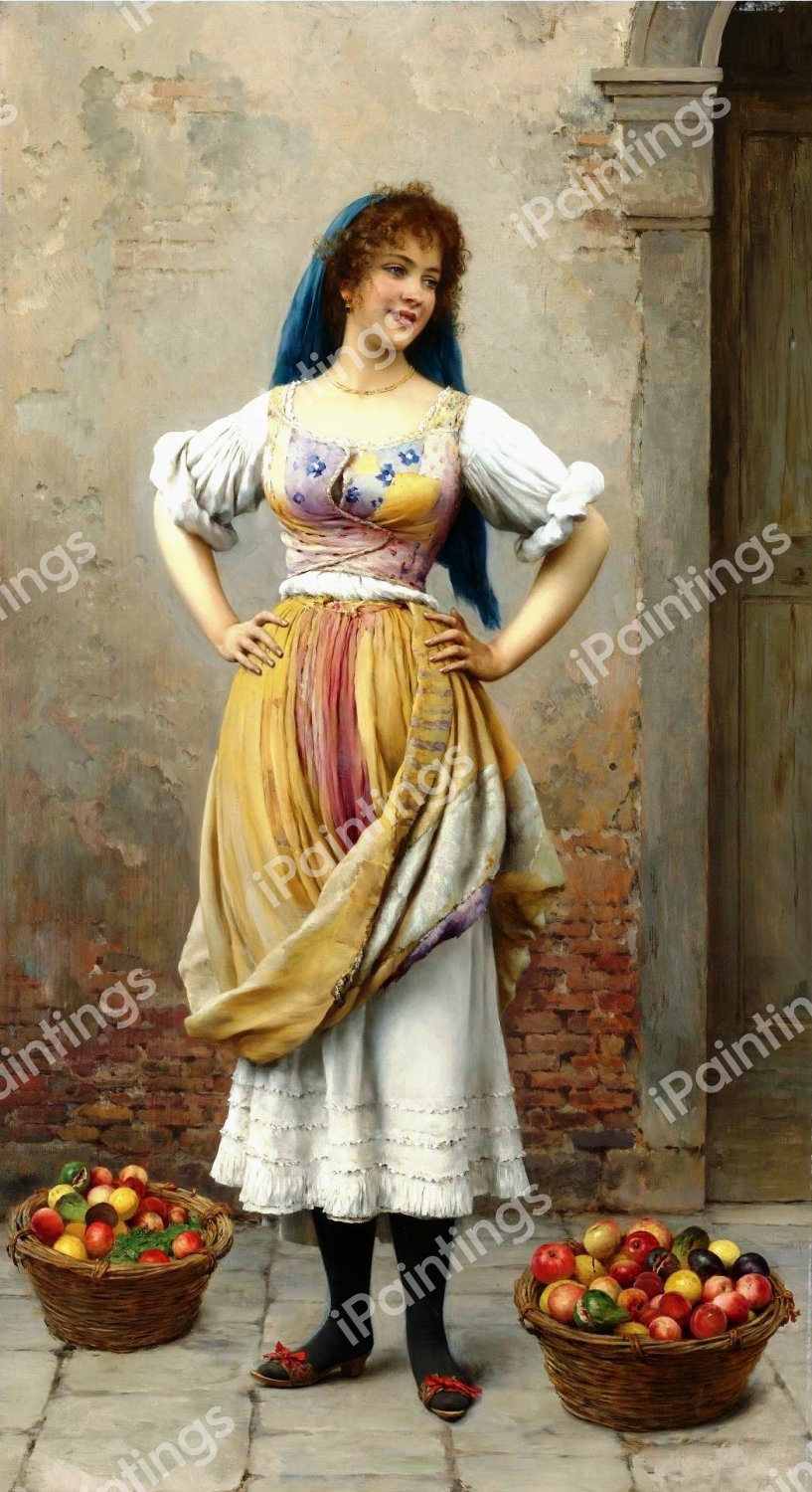 The Market Girl, 1900. The painting by Eugene De Blaas