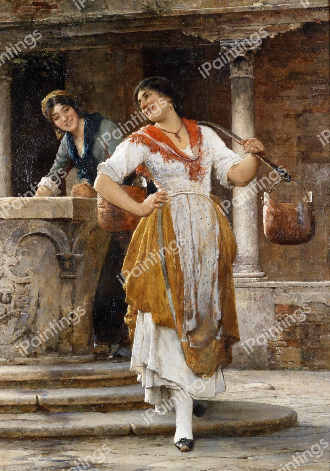 The Water Bearer, 1880. The painting by Eugene De Blaas