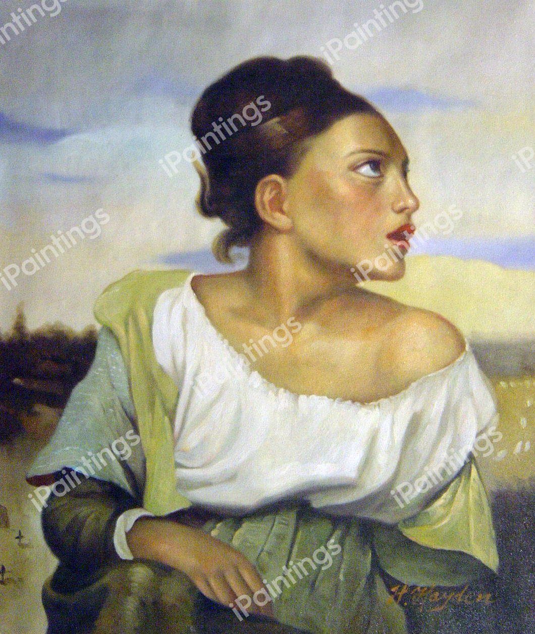 ORPHAN GIRL AT THE CEMETERY 1824 ROMANTIC PAINTING BY EUGENE DELACROIX REPRO 