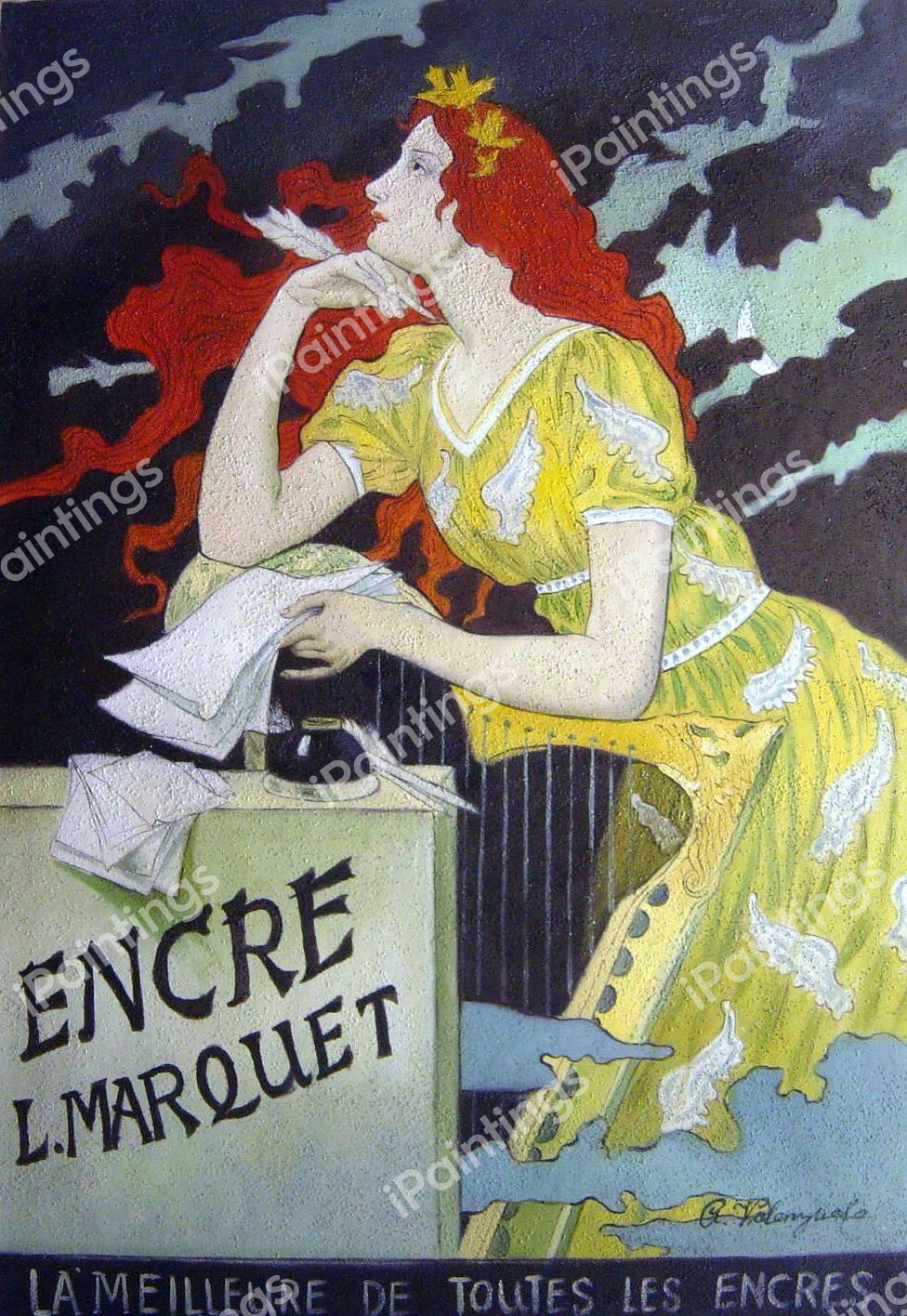 Encre L. Marquet Painting by Eugene Samuel Grasset Reproduction ...