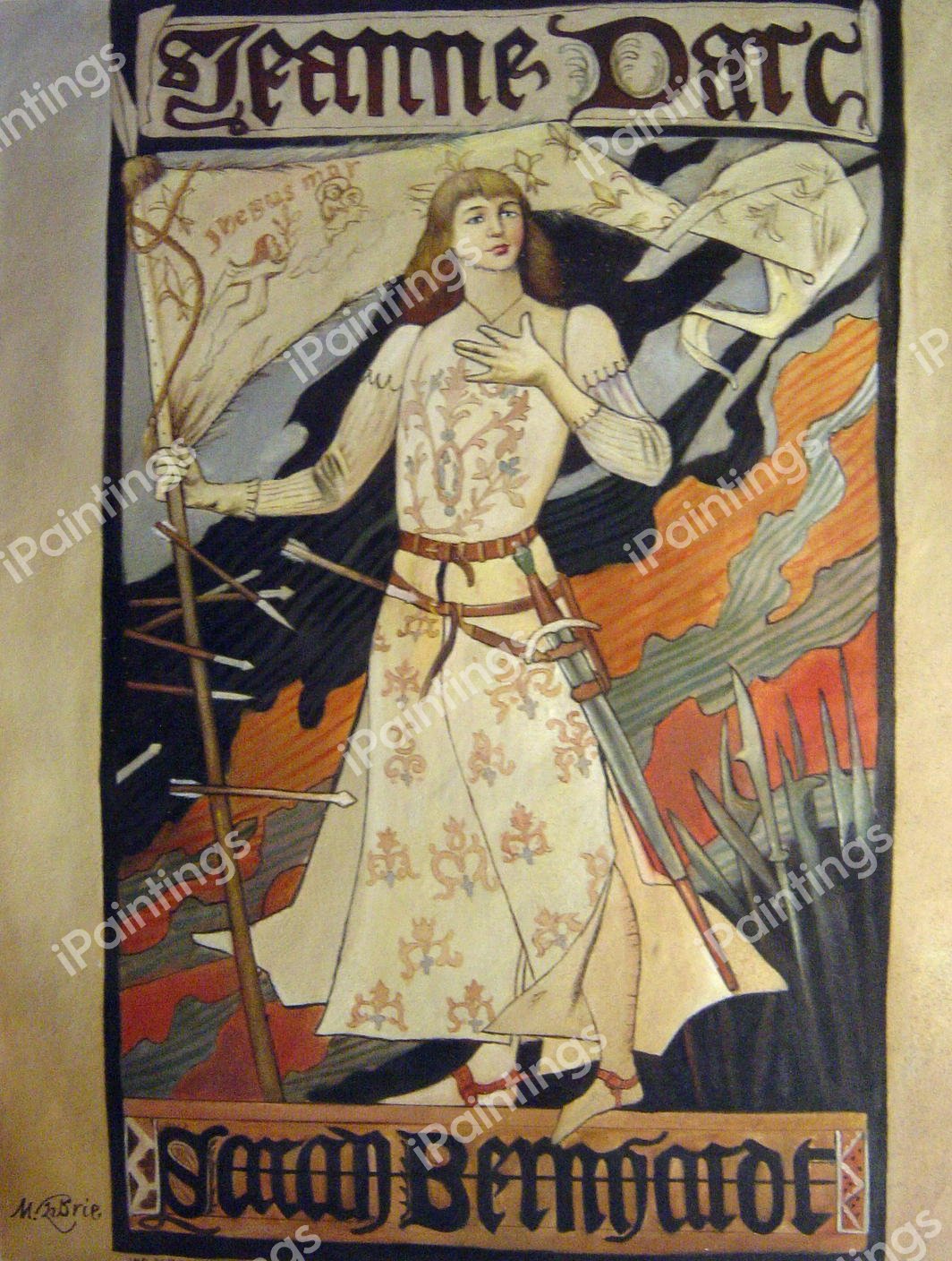 Jeanne Darc / Sarah Bernhardt. The painting by Eugene Samuel Grasset