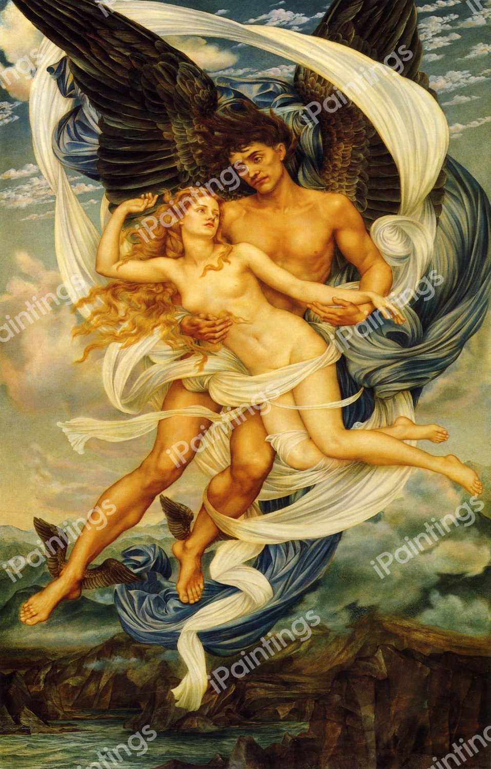 Boreas and Orietyia. The painting by Evelyn De Morgan