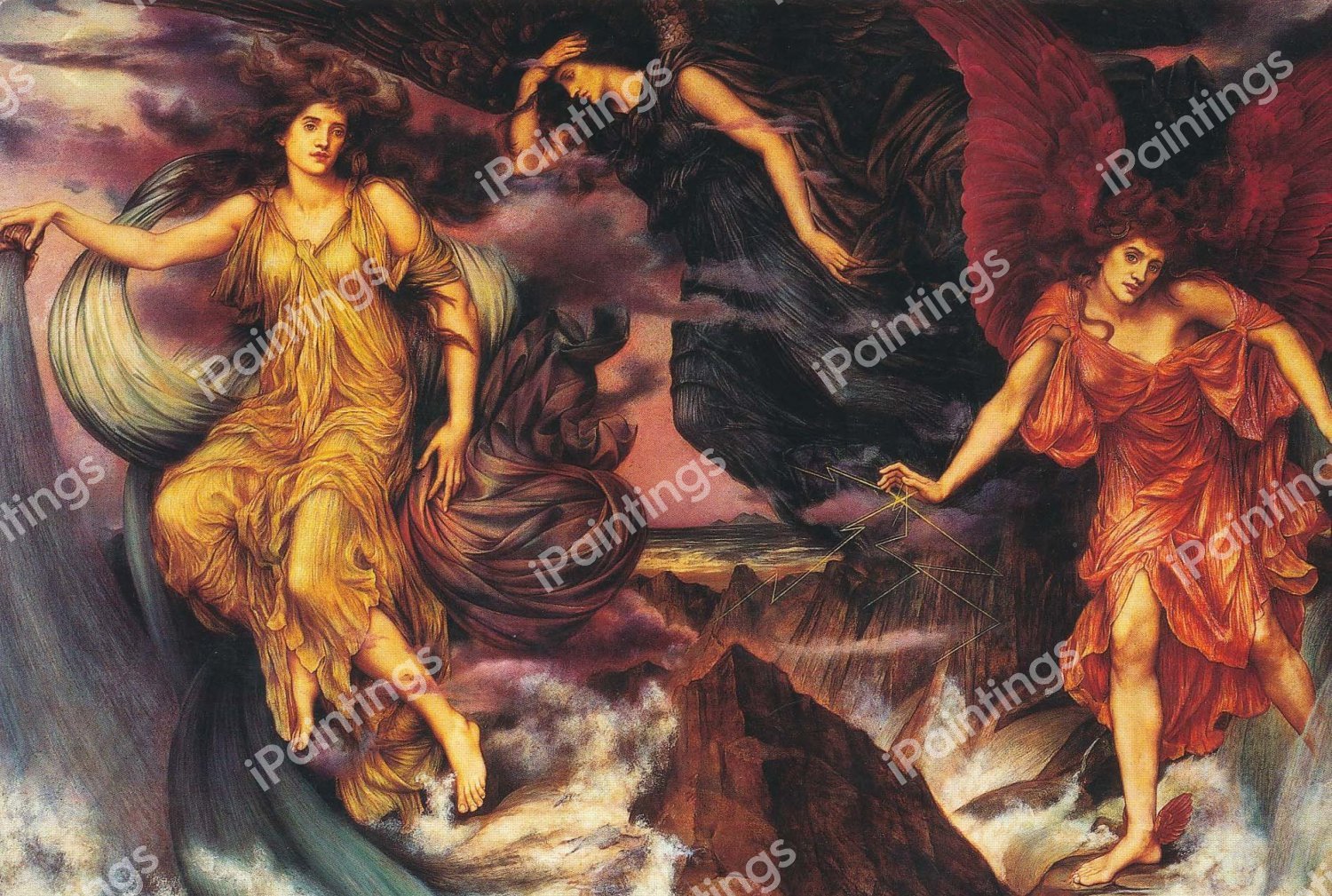 Storm Spirits. The painting by Evelyn De Morgan