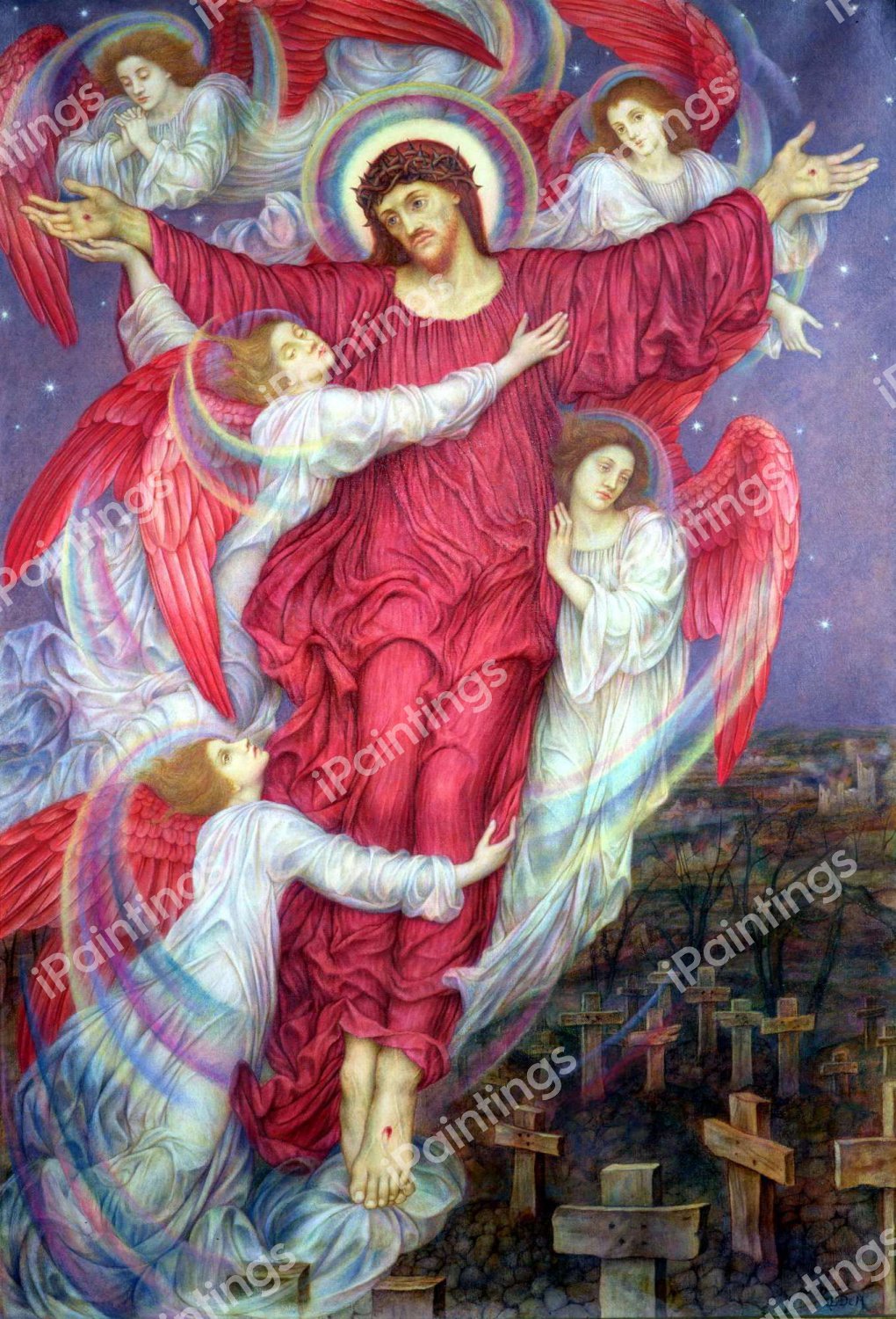 The Red Cross. The painting by Evelyn De Morgan