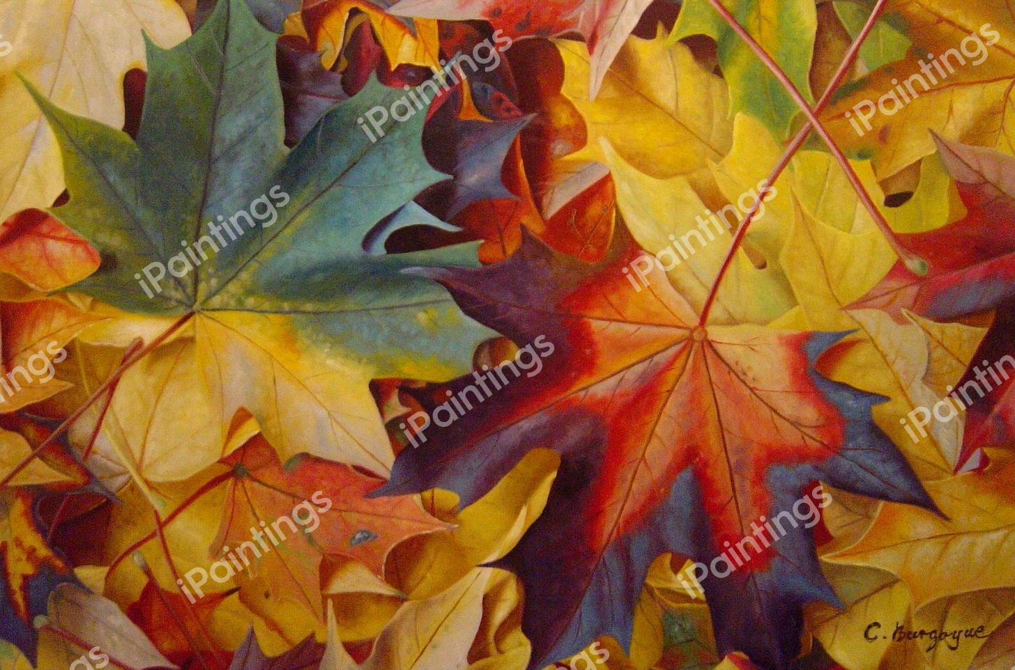 Fall Leaves Bursting With Color. The painting by Our Originals