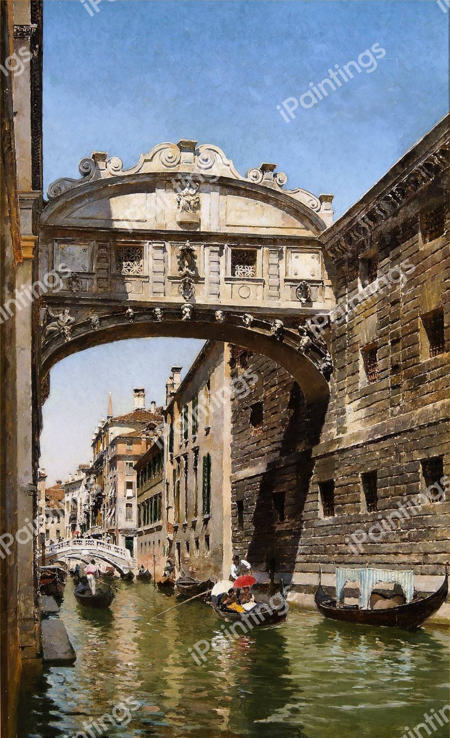 Bridge of Sighs, Venice. The painting by Federico del Campo