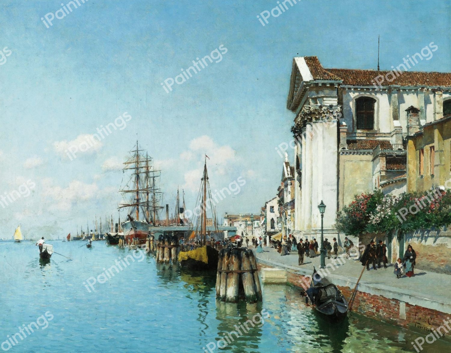 The Churches of SS Maria Della Visitazione and SS Maria Del Rosario, Venice. The painting by Federico del Campo