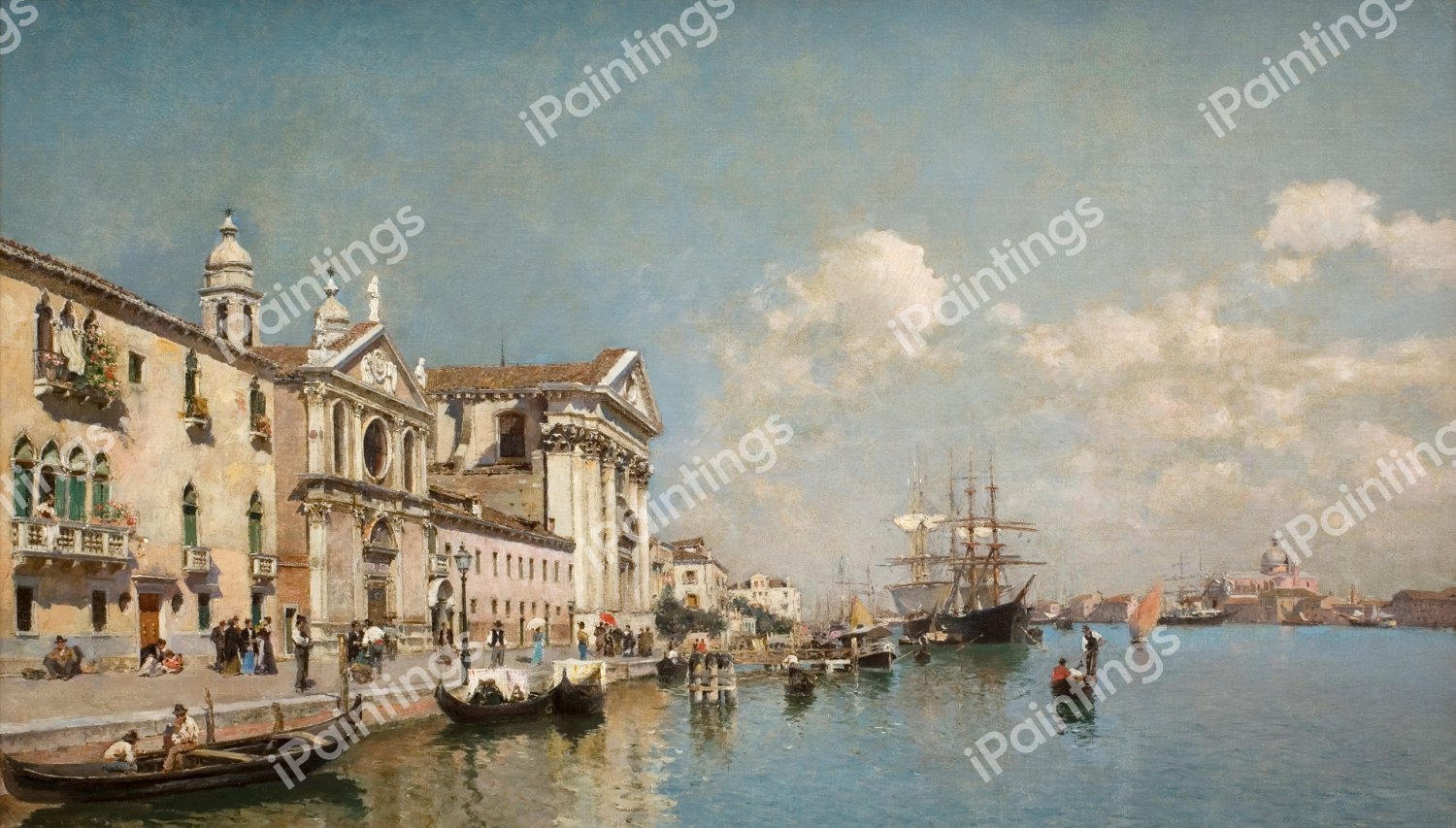 The Zattere, Venice. The painting by Federico del Campo
