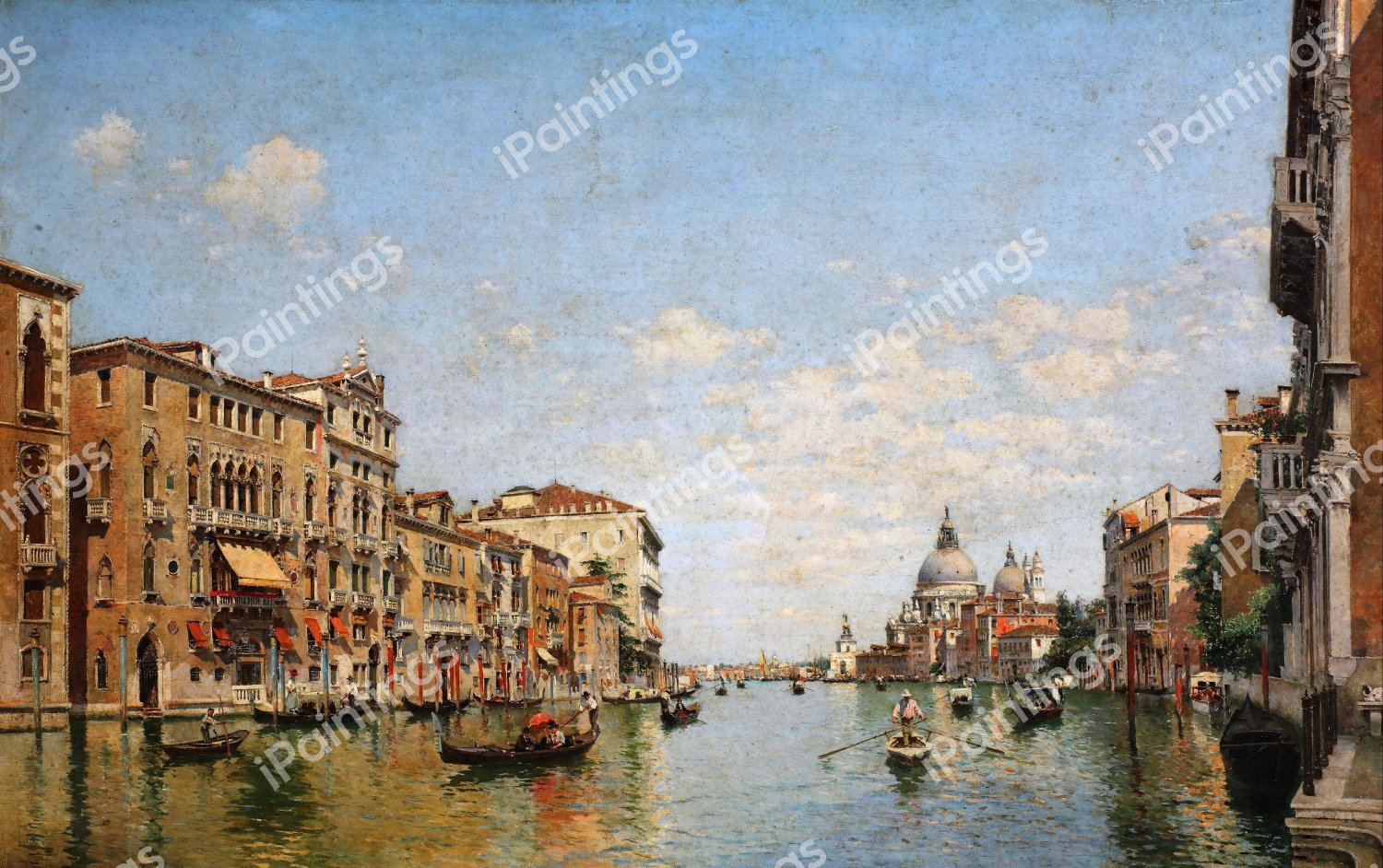 View of the Grand Canal of Venice. The painting by Federico del Campo