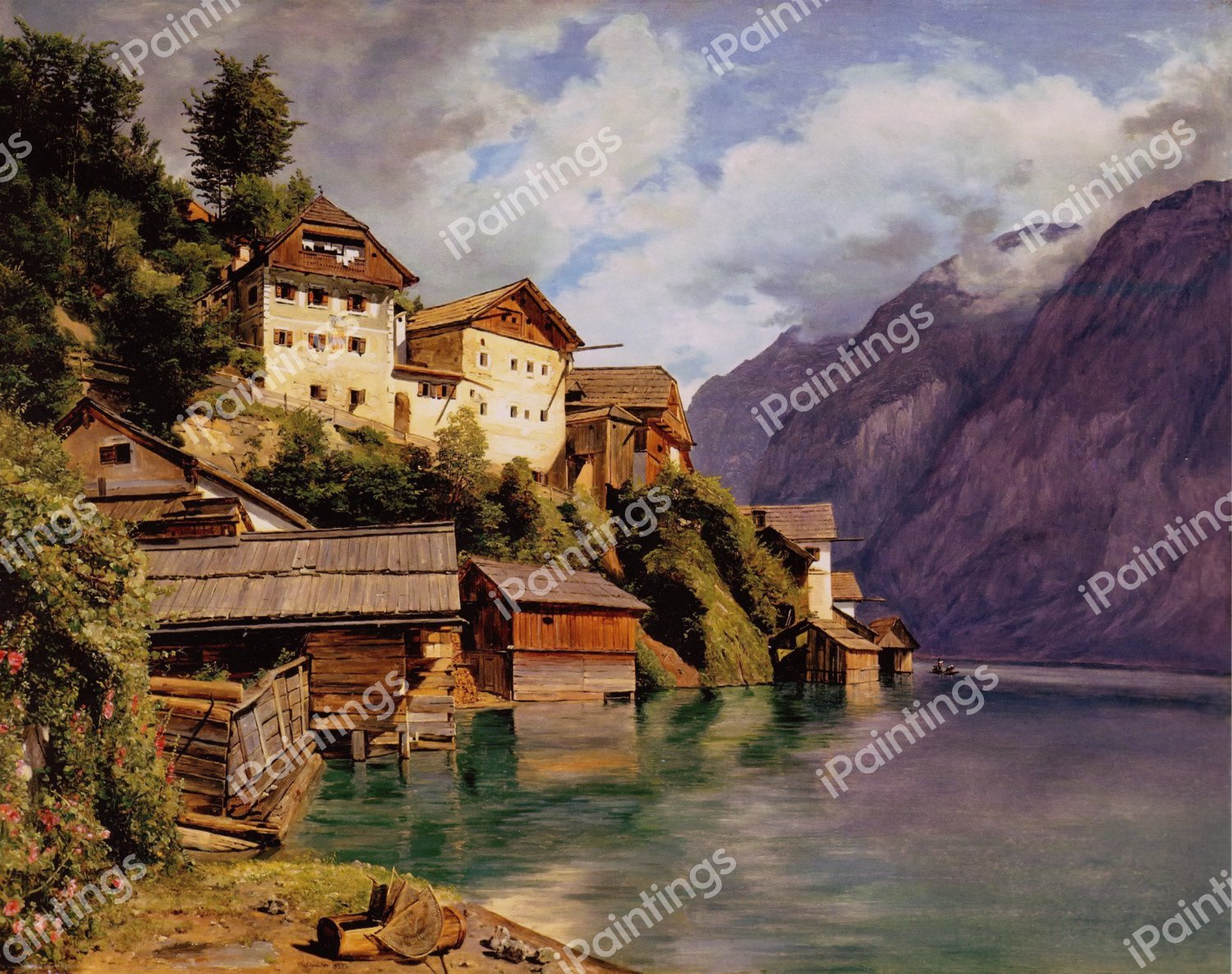 Hallstatt. The painting by Ferdinand Georg Waldmuller