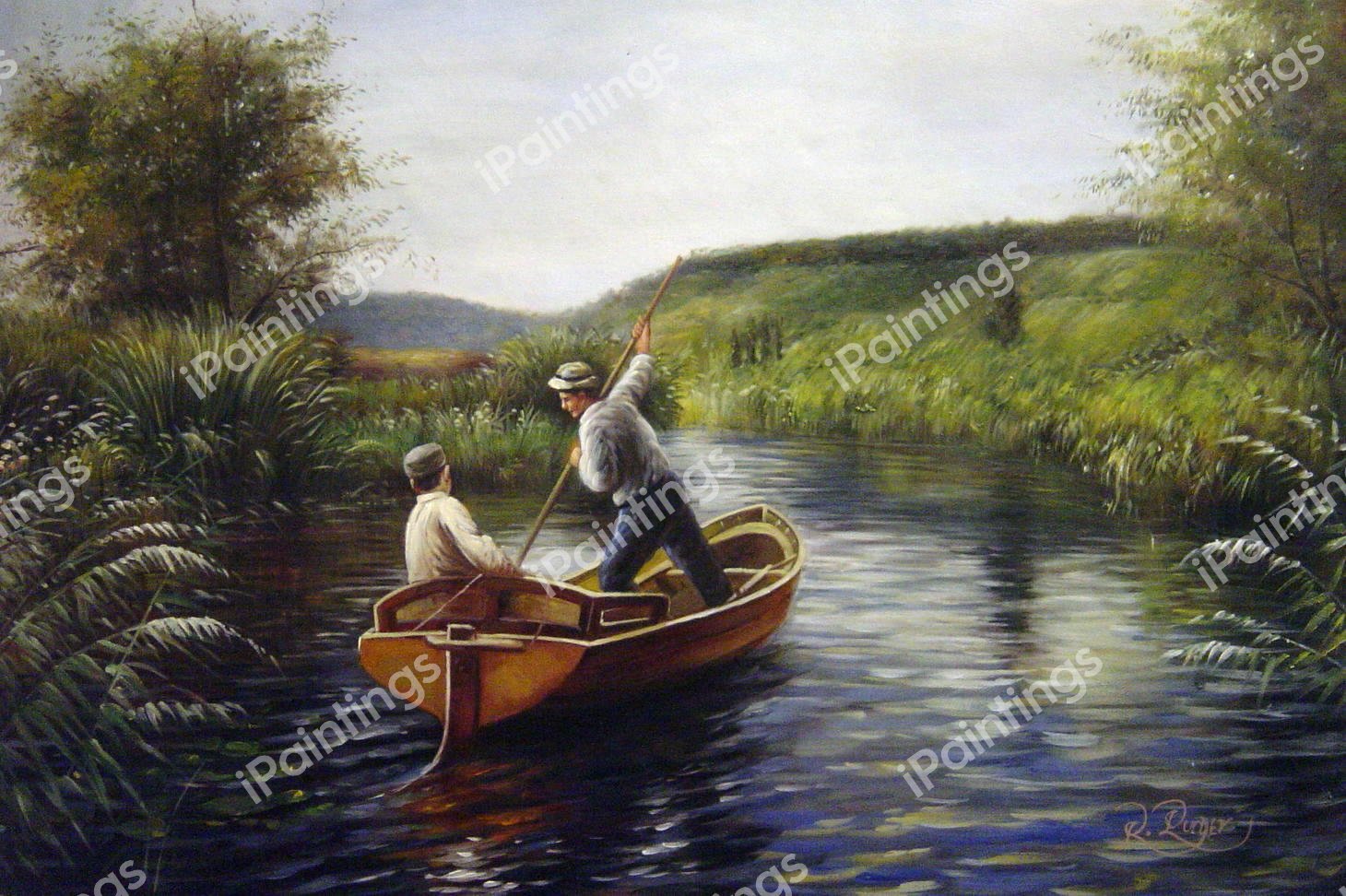 Boating On A Sunday Afternoon. The painting by Ferdinand Guildry