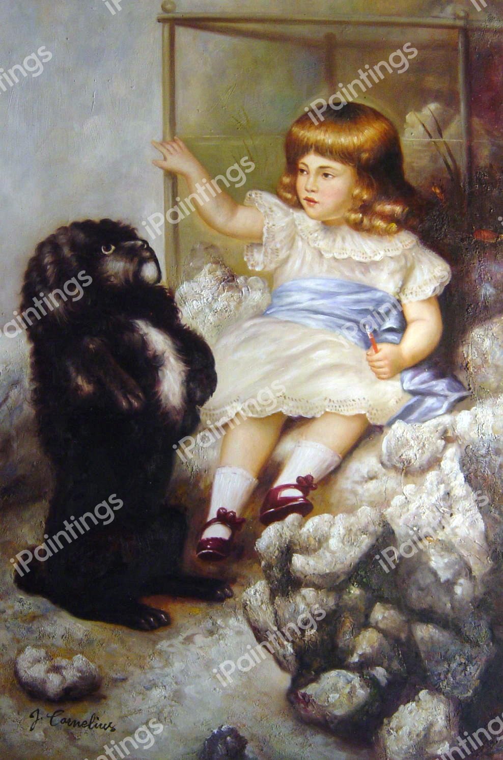 Give Me Your Paw!. The painting by Ferdinand Keller