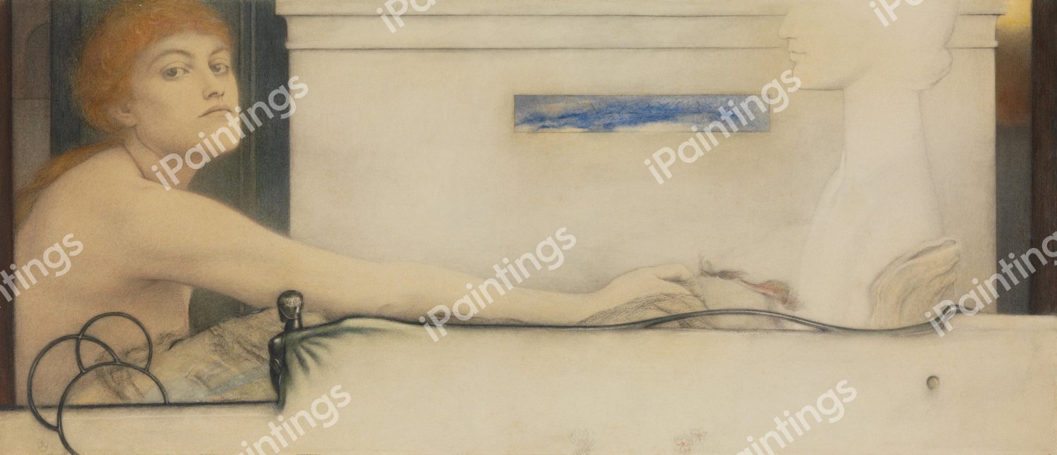 The Offering. The painting by Fernand Khnopff