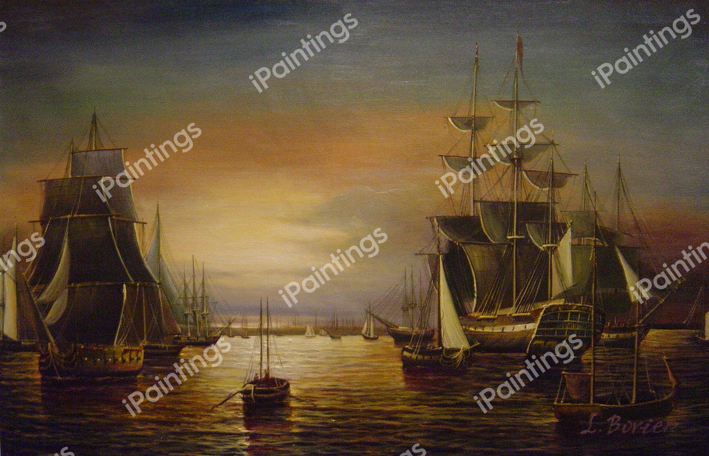 Boston Harbor. The painting by Fitz Hugh Lane