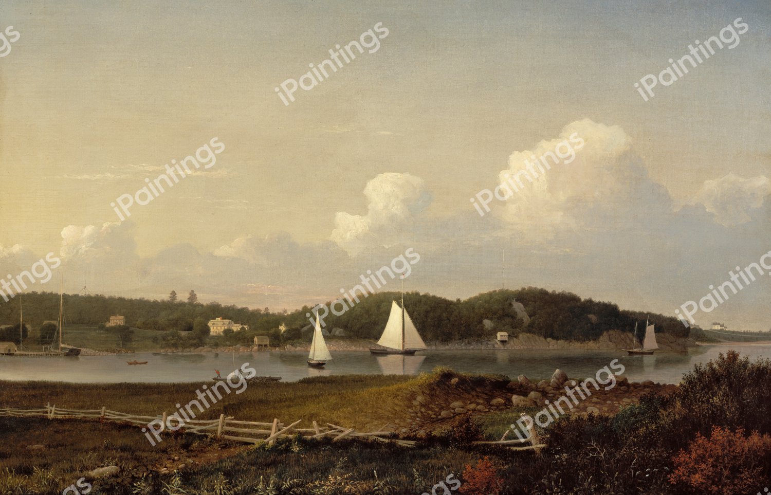 Fresh Water Cove from Dolliver's Neck, Gloucester. The painting by Fitz Hugh Lane