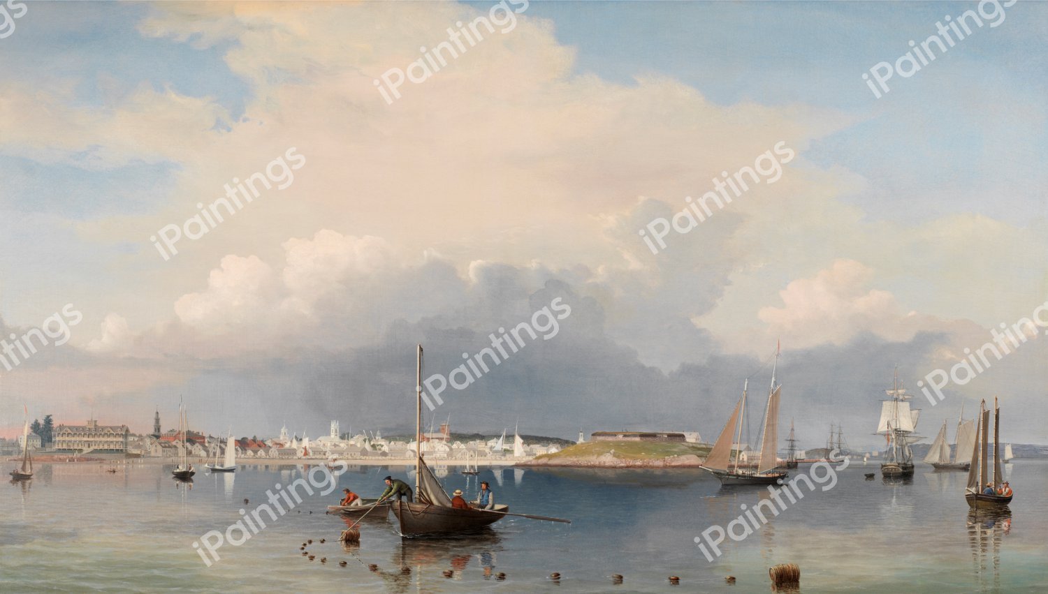 Gloucester Harbor. The painting by Fitz Hugh Lane