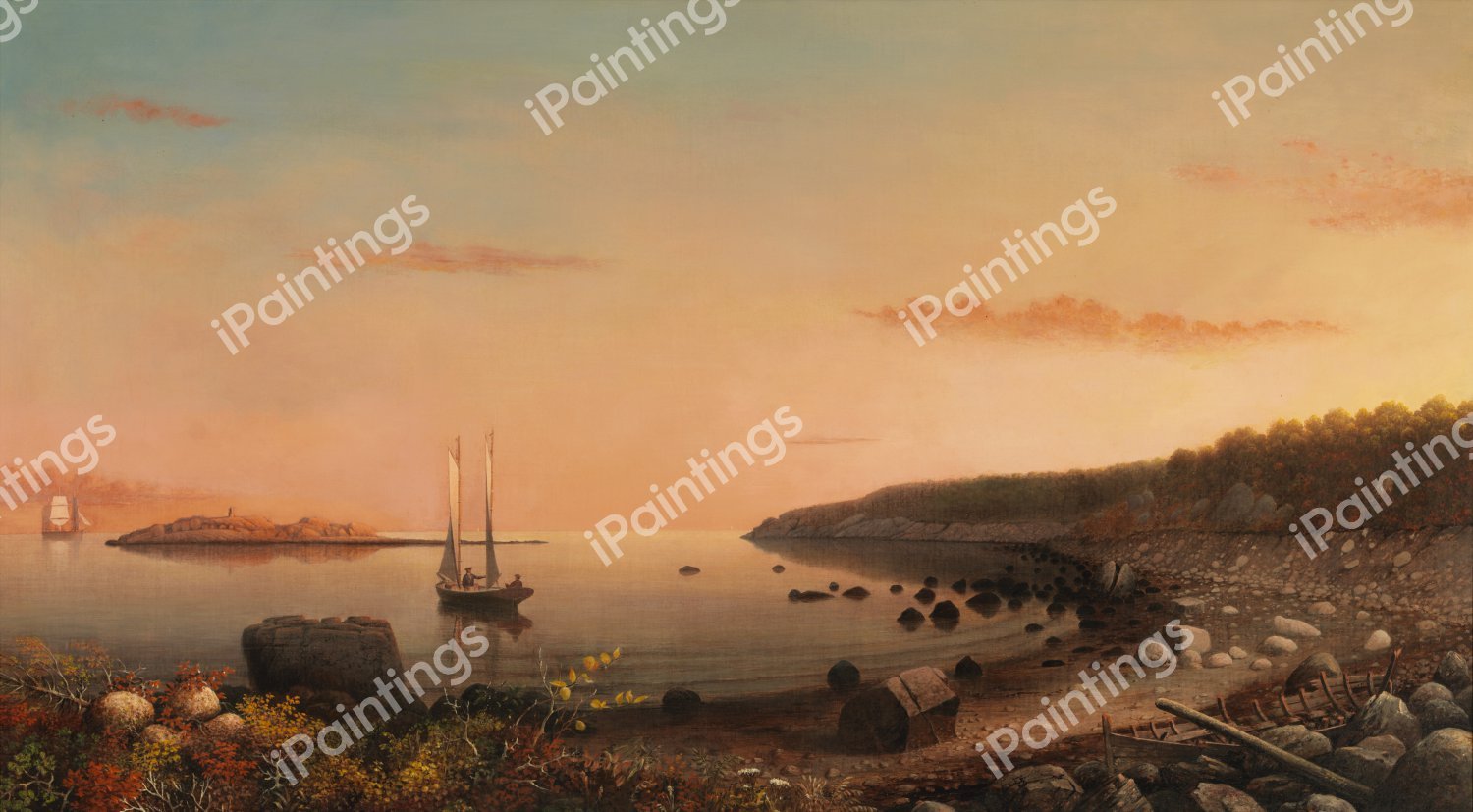 Norman's Woe, Gloucester Harbor. The painting by Fitz Hugh Lane